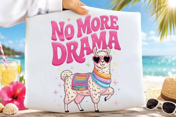 Download No More Drama Llama Cute Funny Llama PNG - Llama Collection