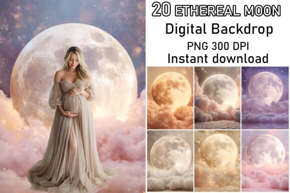 Download Ethereal Dreamy Moon Digital Backdrops - Dreamy Collection