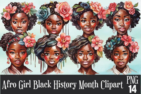 Download Afro Girl Black History Month Clipart - Black history month Collection