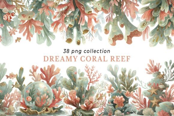 Download Watercolor Dreamy Coral Reef Clipart - Dreamy Collection