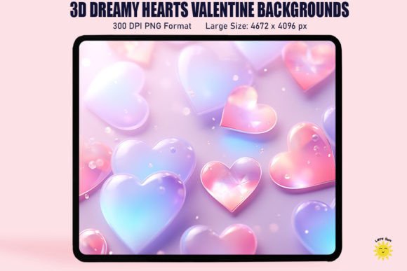 Download 3D Dreamy Hearts Valentine Background - Dreamy Collection