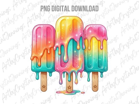 Download Colorful Summer Ice Cream Popsicle PNG - Ice cream Collection