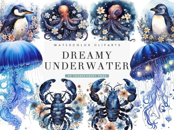 Download Watercolor Dreamy Underwater Clipart - Dreamy Collection
