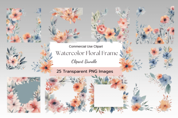 Download Dreamy Coral Watercolor Floral Frame PNG - Dreamy Collection