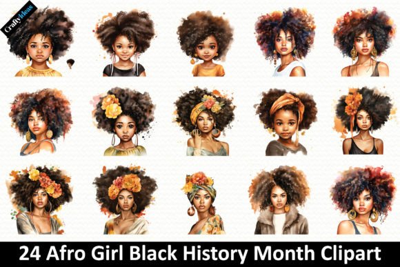 Download Afro Girl Black History Month Clipart Vo - Black history month Collection