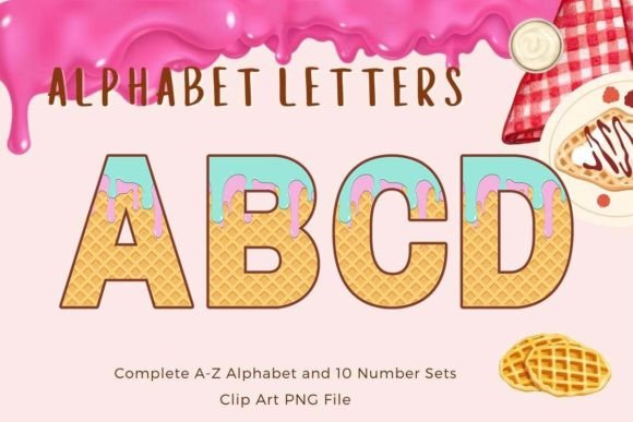 Download Ice Cream Drip Alphabet Sublimation Font - Ice cream Collection