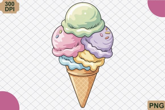 Download Pastel Ice Cream Cone PNG - Ice cream Collection