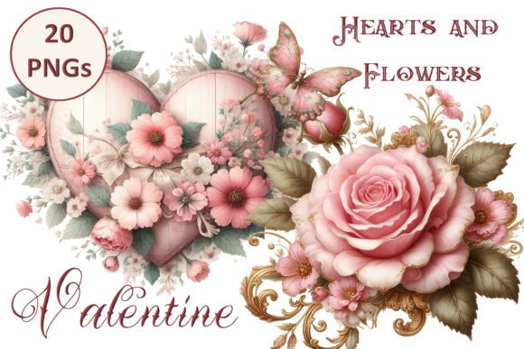 Download Valentine Hearts and Flowers Clipart - Hearts and flowers Collection