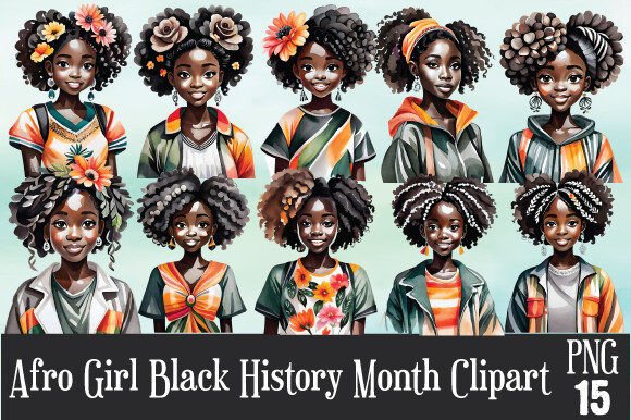 Download Afro Girl Black History Month Clipart - Black history month Collection