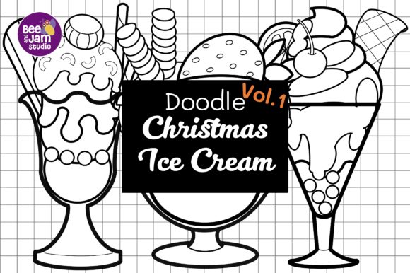 Download Doodle Christmas Digital Stamp Ice Cream - Ice cream Collection