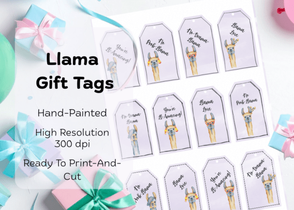 Download No Prob-Llama Gift Tags - Light Purple - Premium Resources