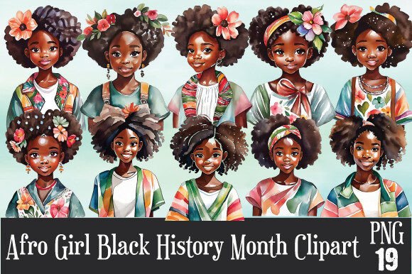 Download Afro Girl Black History Month Clipart - Black history month Collection
