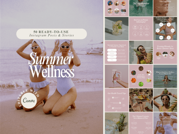 Download Summer Wellness Instagram Templates - Instagram template Collection
