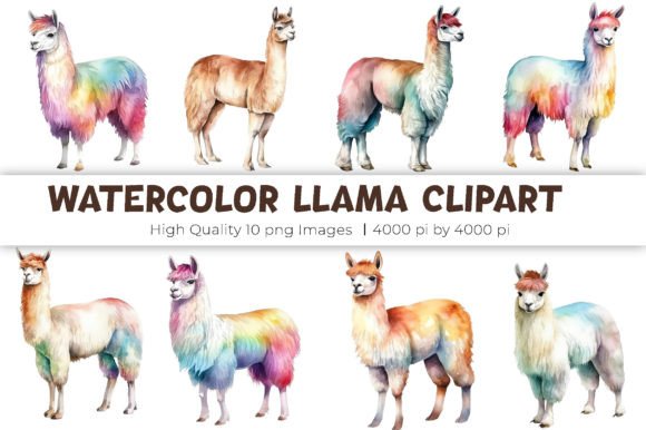 Download Watercolor Llama Clipart - Premium Bundle