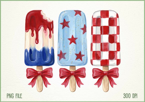 Download Patriotic Popsicle Ice Cream Summer PNG - Ice cream Collection