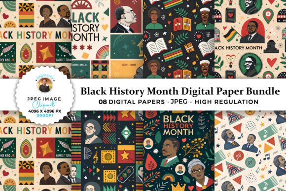 Download Black History Month Digital Paper Bundle - Black history month Collection