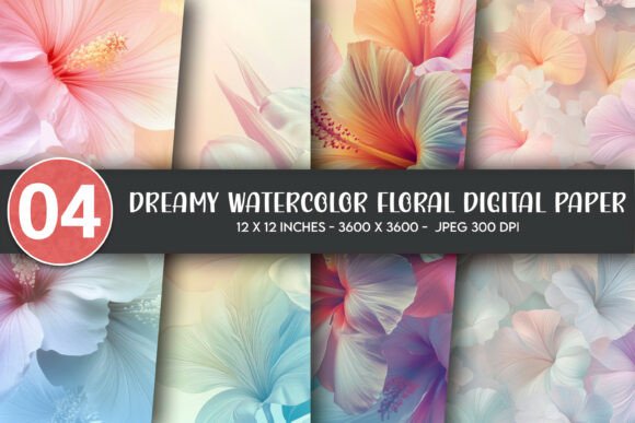 Download Dreamy Watercolor Floral Digital Paper - Dreamy Collection